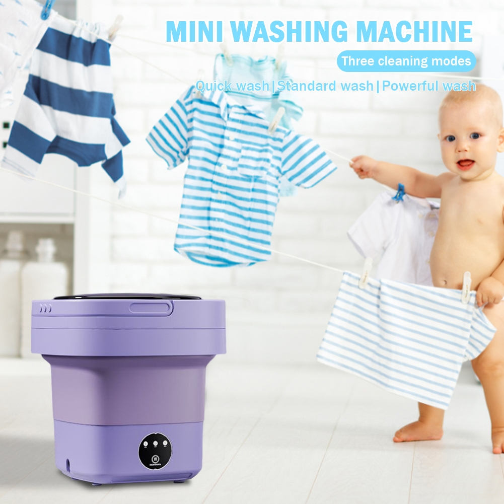 Máy giặt mini gấp gọn 6,5L di động đa năng giặt đồ trẻ em, phụ kiện đồ lót khăn tất găng tay tiện dụng tiết kiệm