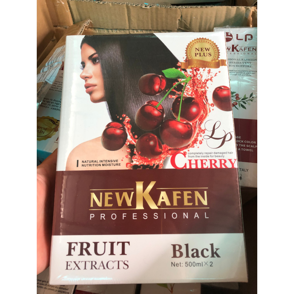 Nhuộm phủ bạc NewKafen cao cấp, ĐEN 500ml,cherry fruit{CHÍNH HÃNG}