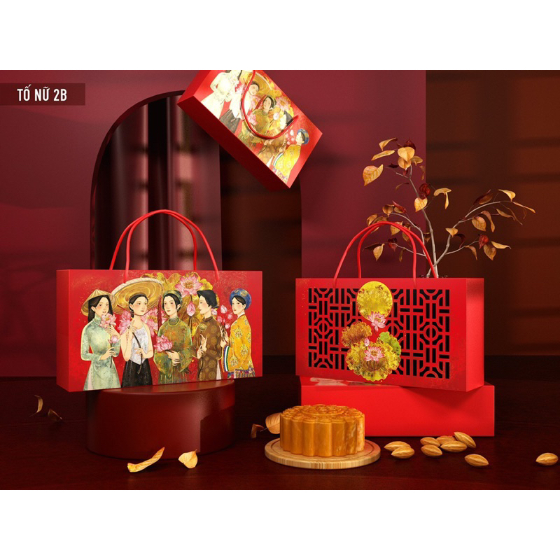 Hộp Trung Thu đựng 2 bánh