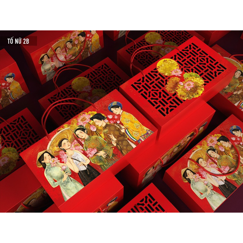 Hộp Trung Thu đựng 2 bánh