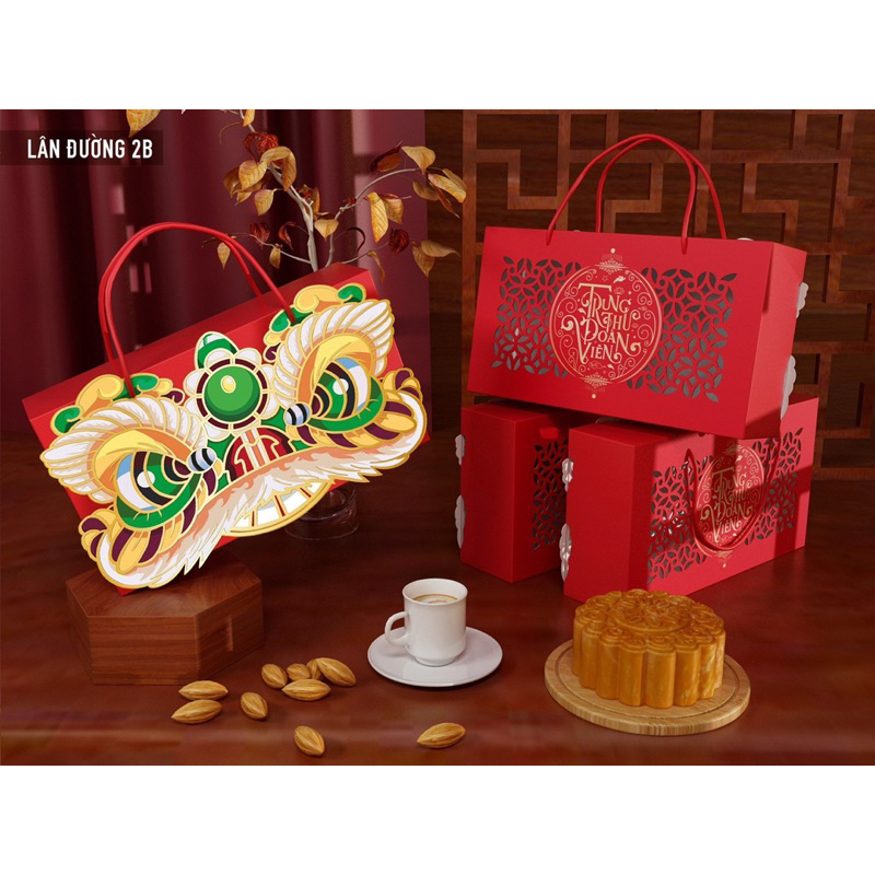 Hộp Trung Thu đựng 2 bánh