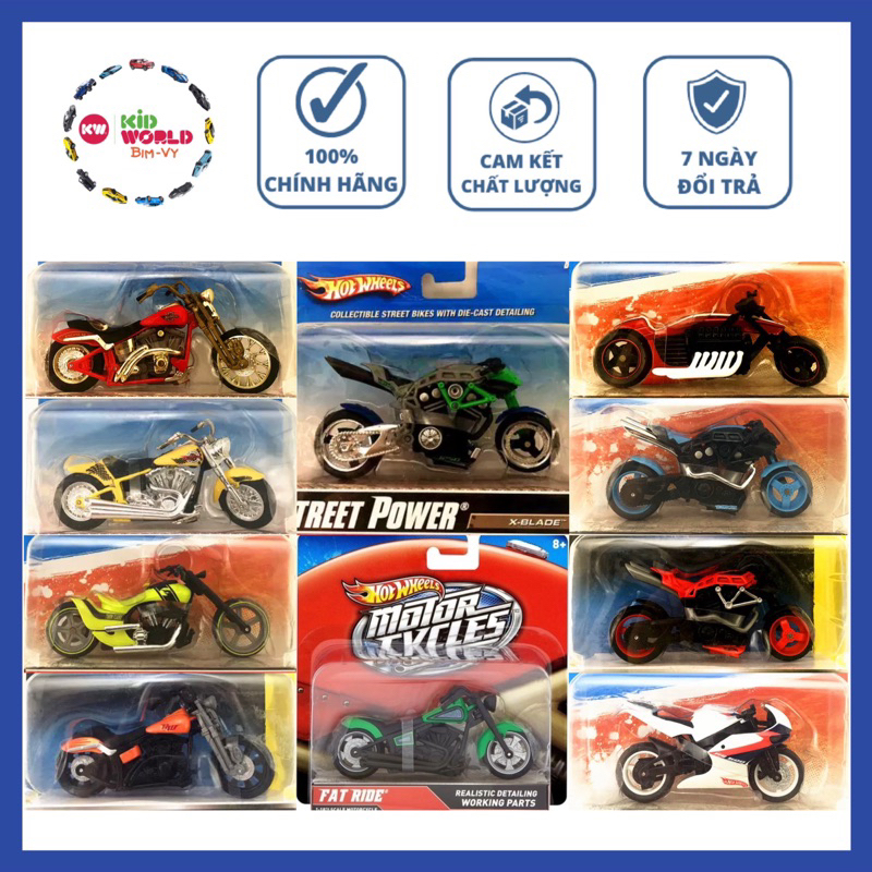 Xe mô hình Hot Wheels Motor Cycles Series. Tỷ lệ 1:18.