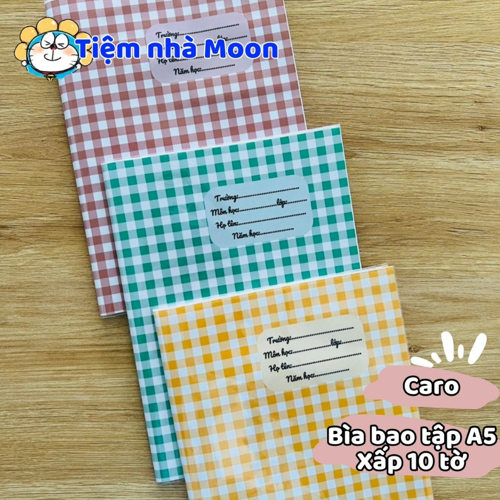 BAO TẬP KHỔ NHỎ 16cm*21cm -  BÌA BAO TẬP A5 CÓ SẴN BAO KÍNH HÌNH ẢNH DỄ THƯƠNG - BÌA BAO TẬP CUTE