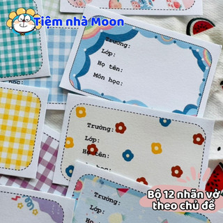 12 miếng giấy nhãn nhiều hình