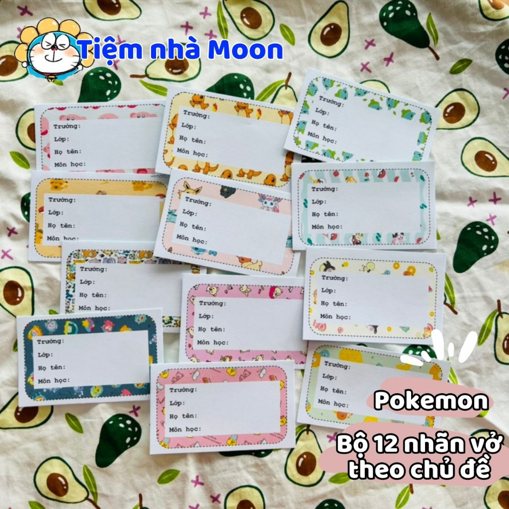 12 MIẾNG GIẤY NHÃN NHIỀU HÌNH