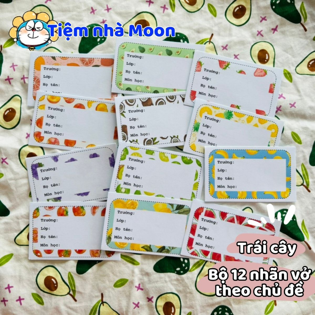 12 MIẾNG GIẤY NHÃN NHIỀU HÌNH