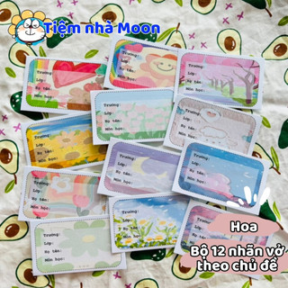12 MIẾNG GIẤY NHÃN NHIỀU HÌNH