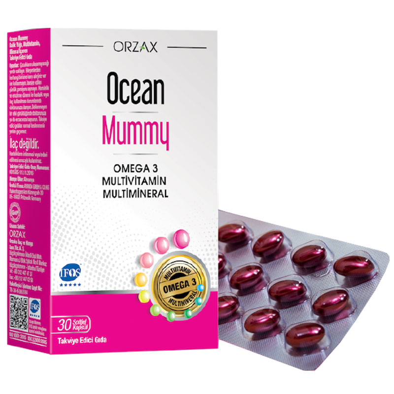 Ocean Mummy, hỗ trợ bổ sung acid béo từ dầu cá và các Vitamin ( Hộp 2 vỉ x 15 viên )
