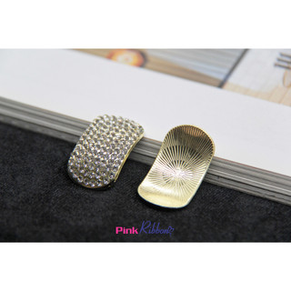 Charm đá nhí cong cỡ 3cm x 1.7cm phụ kiện thời trang, gắn lên phụ kiện tóc, làm phụ kiện nơ bờm kẹp tóc, DIY