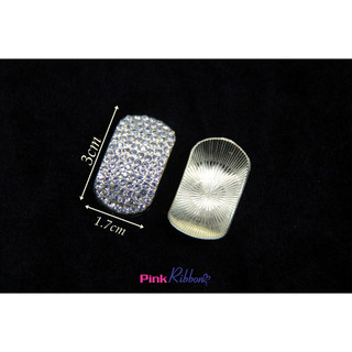Charm đá nhí cong cỡ 3cm x 1.7cm phụ kiện thời trang, gắn lên phụ kiện tóc, làm phụ kiện nơ bờm kẹp tóc, DIY