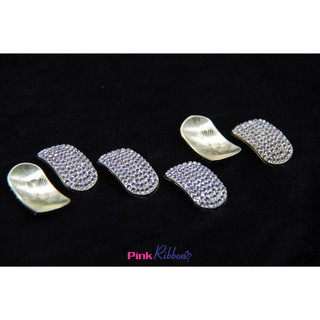 Charm đá nhí cong cỡ 3cm x 1.7cm phụ kiện thời trang, gắn lên phụ kiện tóc, làm phụ kiện nơ bờm kẹp tóc, DIY