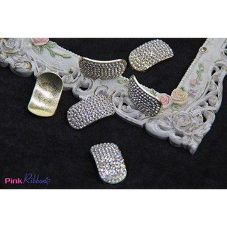 Charm đá nhí cong cỡ 3cm x 1.7cm phụ kiện thời trang, gắn lên phụ kiện tóc, làm phụ kiện nơ bờm kẹp tóc, DIY