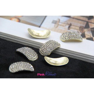 Charm đá nhí cong cỡ 3cm x 1.7cm phụ kiện thời trang, gắn lên phụ kiện tóc, làm phụ kiện nơ bờm kẹp tóc, DIY
