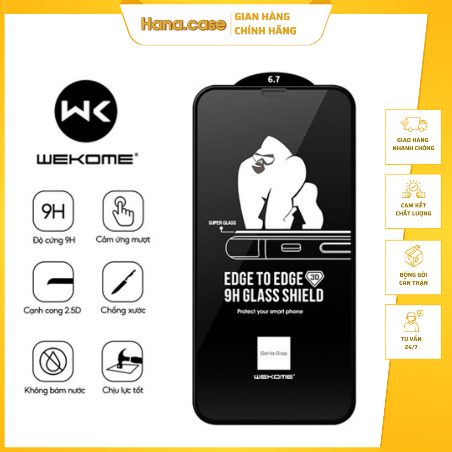 Kính Cường Lực iphone kingkong chính hãng full 6/6s/6plus/7,8plus/ X /XS/XS MAX/11/11/11 pro max Hana Case