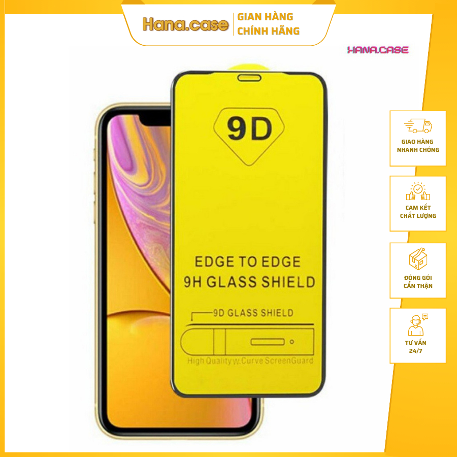 Kính Cường Lực Iphone 10D FULL MÀN Hạn Chế Bám Vân Cho Iphone 6/6s/6 Plus/6sPlus/7/8/7 Plus/8Plus/X/XR/XS Max Hana Case