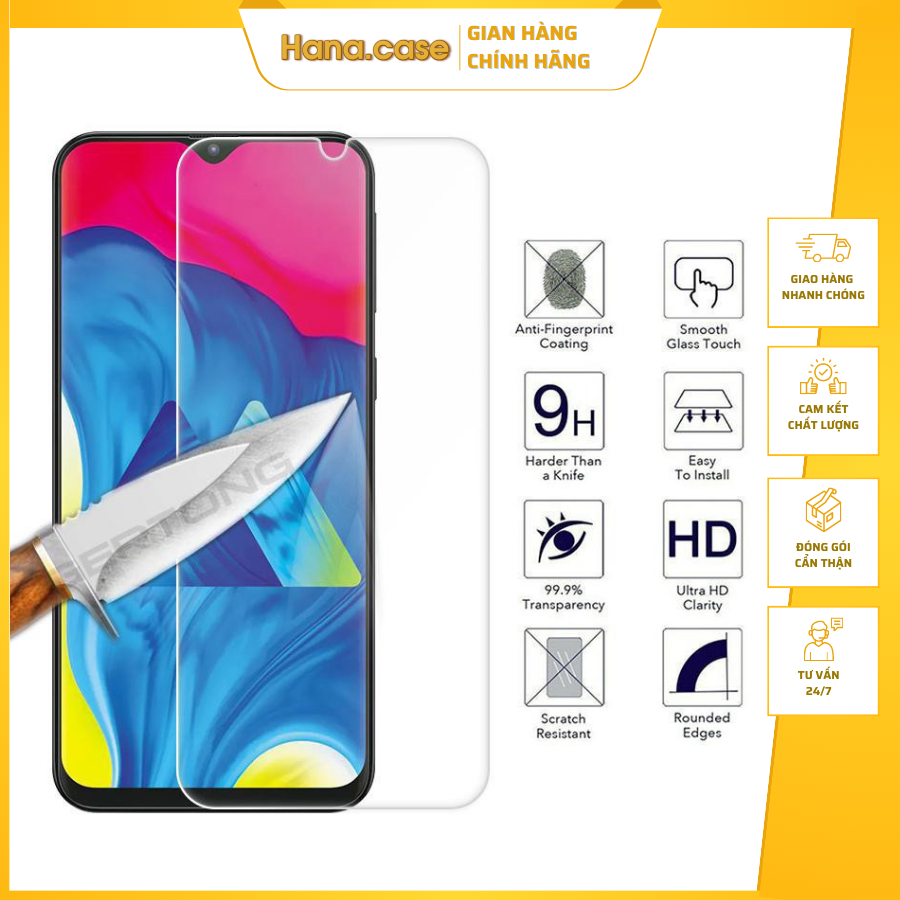 Kính Cường Lực SamSung A10/A20/A30/A50/M20/M10/M30 -Trong suốt- Không full - 2.5D - 9H