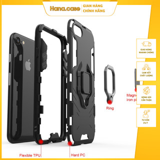 Ốp điện thoại 3D chống sốc tích hợp nhẫn đỡ kim loại cho iPhone SE 2020 7 8 6 6S Plus 5 5CS 5C Hana Case