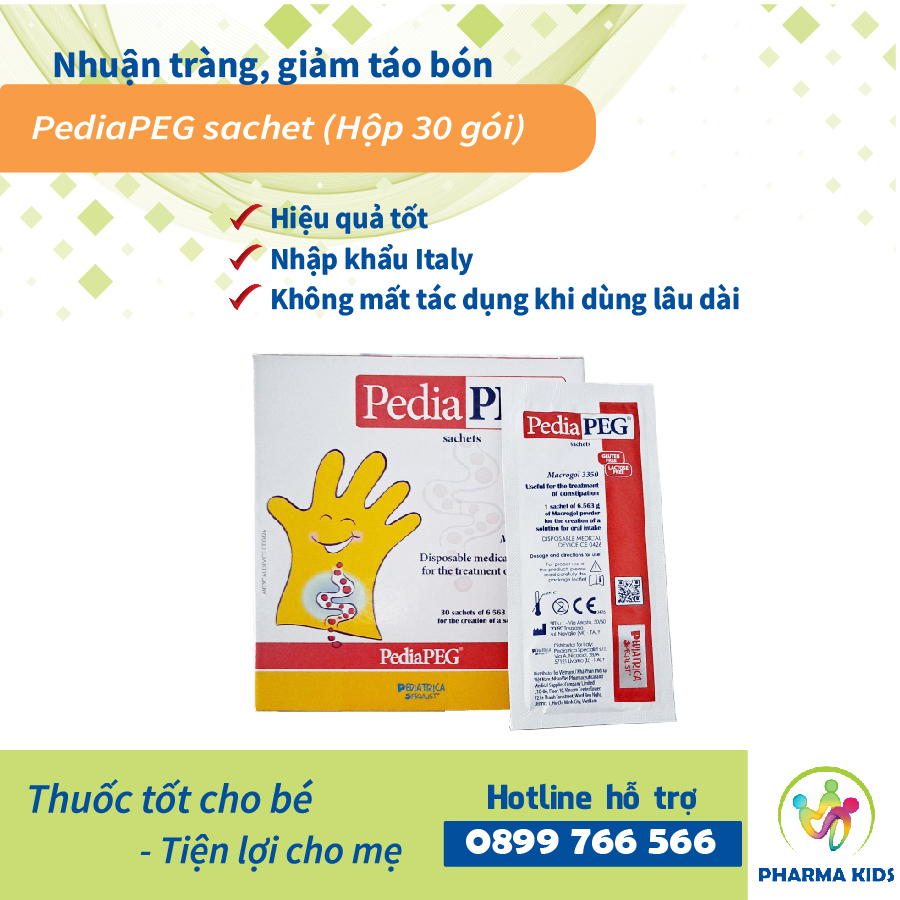 PediaPEG giảm táo bón (Hộp 30 gói)