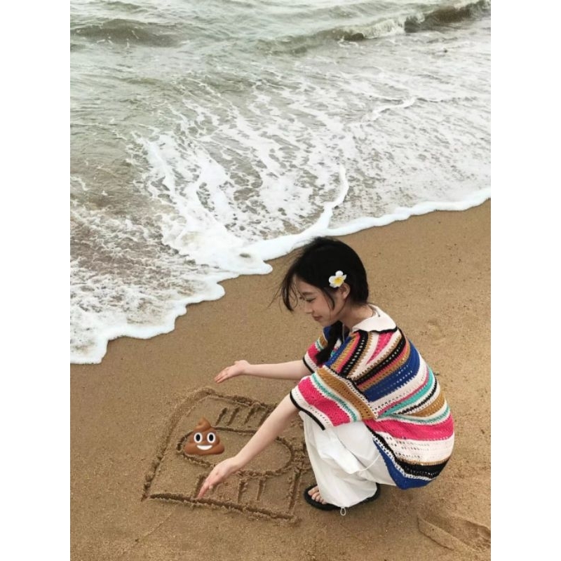 Áo lưới đi biển sắc màu