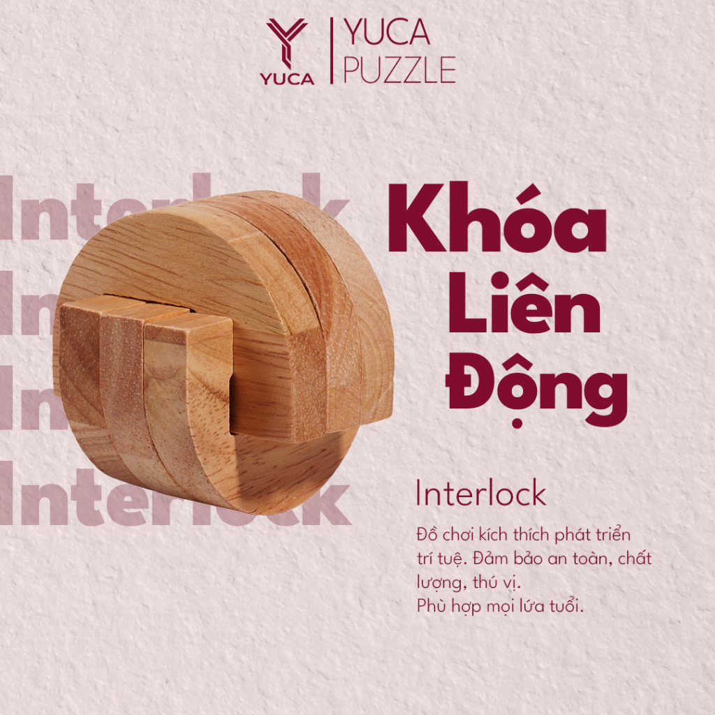 Đồ chơi khóa gỗ Interlock, Yuca Puzzle - Khóa liên động