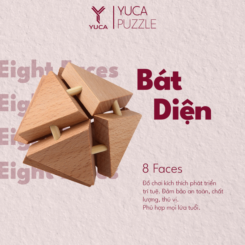 Đồ chơi khóa gỗ 8 Faces - Eight Faces, Yuca Puzzle - Bát diện