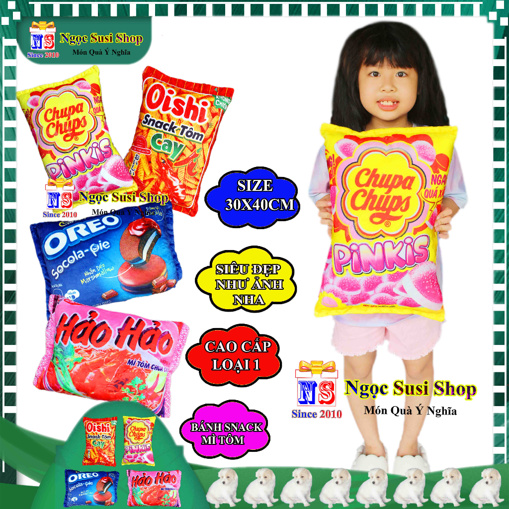 GỐI HÌNH GÓI MÌ BÁNH SNACK NHỒI BÔNG SIÊU MỀM MỊN GIAO RẤT NHANH