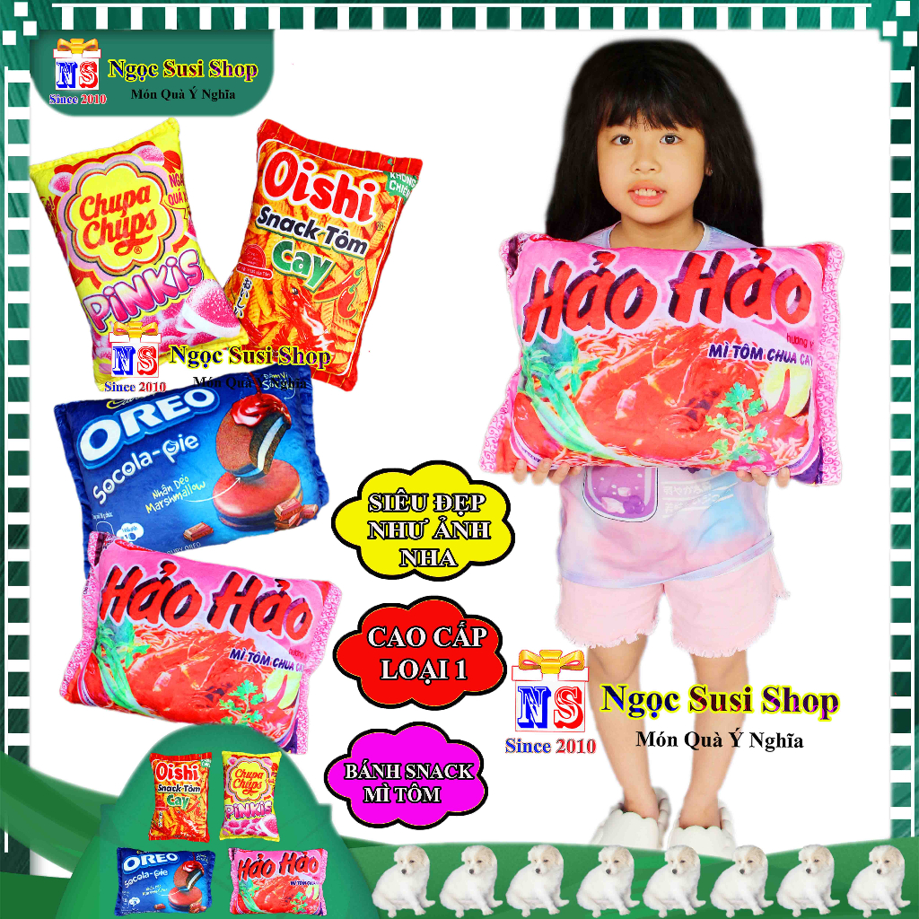 GỐI HÌNH GÓI MÌ BÁNH SNACK NHỒI BÔNG SIÊU MỀM MỊN GIAO RẤT NHANH