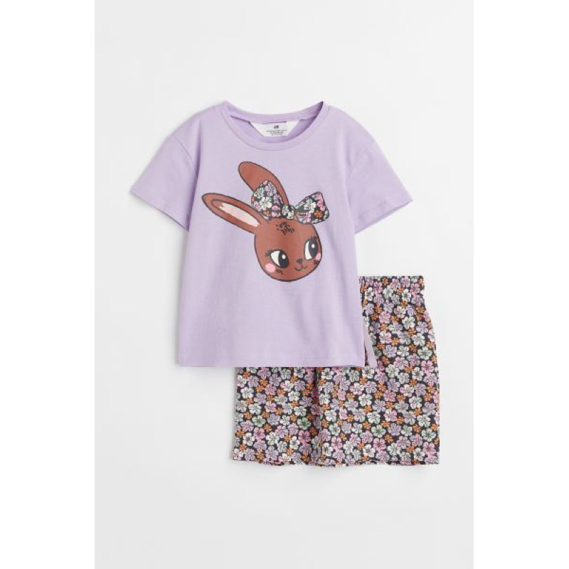 Set áo váy cho bé gái hoạ tiết thỏ siêu xinh săn sale US sz 6-8y