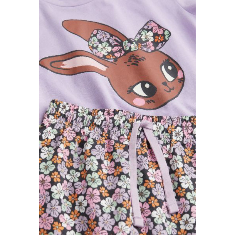 Set áo váy cho bé gái hoạ tiết thỏ siêu xinh săn sale US sz 6-8y