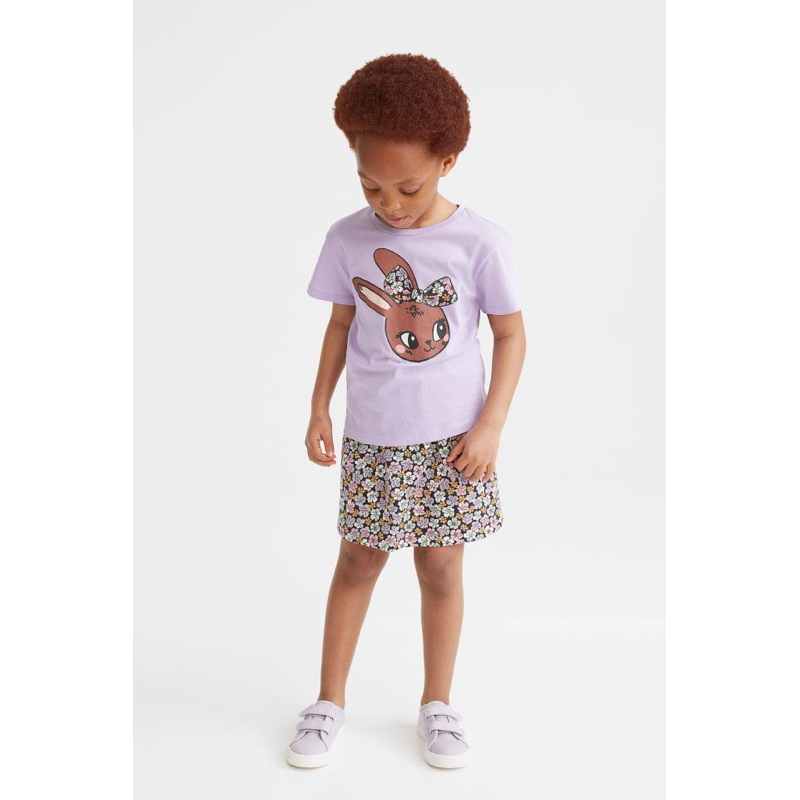 Set áo váy cho bé gái hoạ tiết thỏ siêu xinh săn sale US sz 6-8y