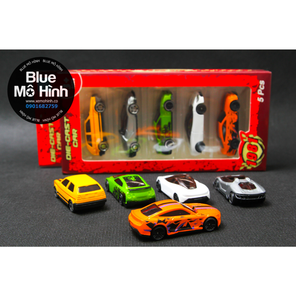 Set 5 xe mô hình bằng kim loại 1:64