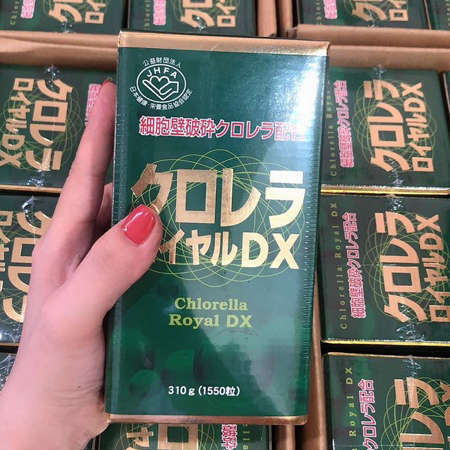 TẢO LỤC Chlorella Royal DX Làm giảm mỡ máu và cholesterol ,huyết áp và bệnh tim mạch.Nhật Bản hộp 1550 vi