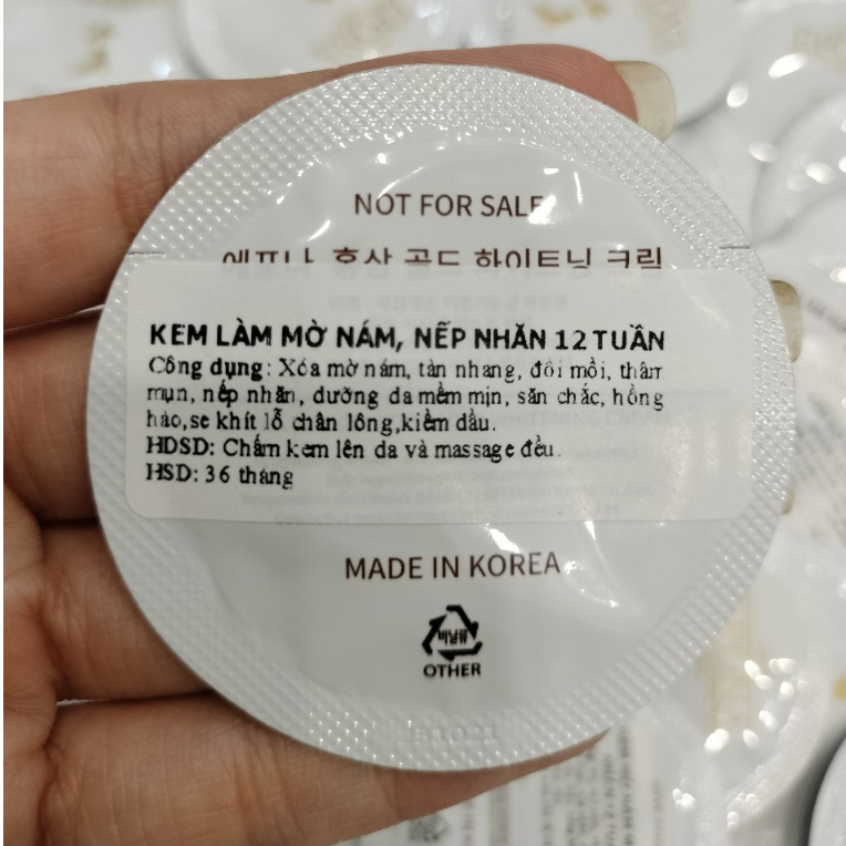 Kem Dưỡng Hồng Sâm Ngàn Năm Epona Original Red Gingseng Gold Whitening Sample 1g