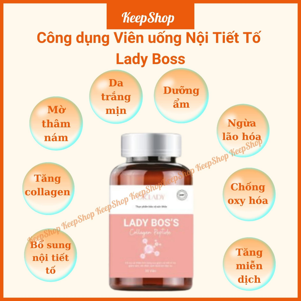 Viên uống Nội Tiết Tố Lady Boss Dr Lady trắng da, mờ thâm nám, tàn nhang