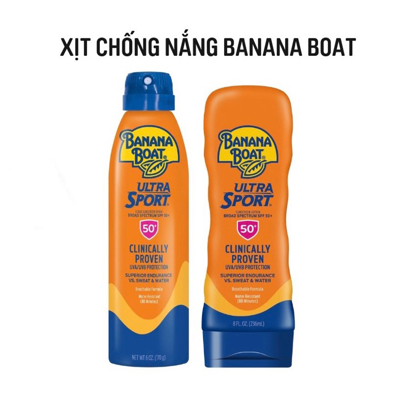 Chống nắng Banana Boat Dạng Xịt & Dạng Kem