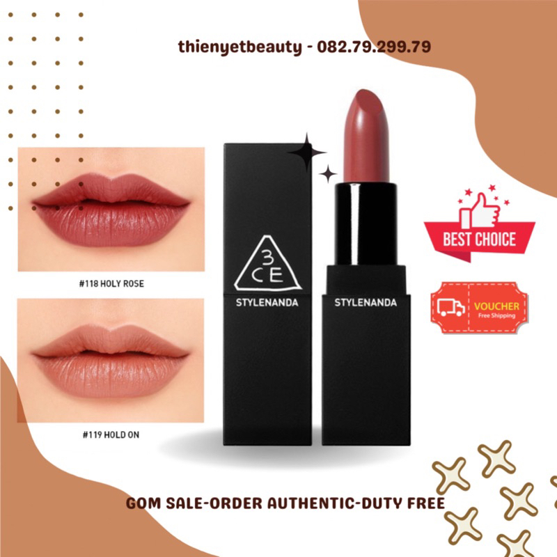 118 - Son thỏi lì Matte Lip Color đủ màu vỏ đen