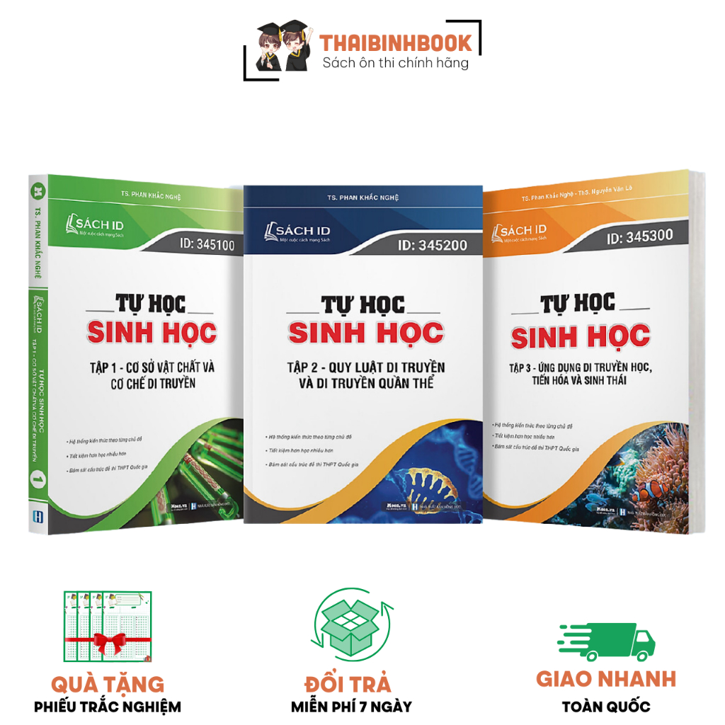 Combo Sách ID Ôn Thi THPT Quốc Gia 2024 - Tự Học Môn Sinh Học Lớp 12 Theo Chủ Đề - Thầy Phan Khắc Nghệ
