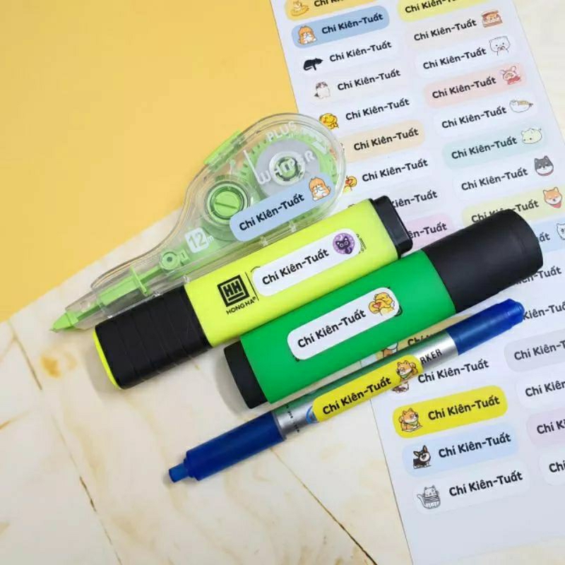 Combo 150 sticker Tên bé 1x3cm chống nước