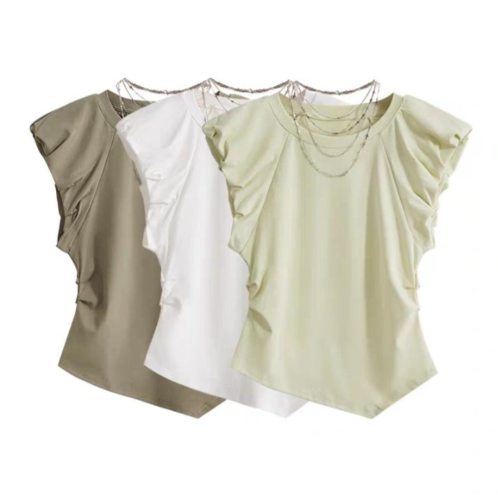 Áo thun LAM tay hến hàng quảng châu, áo nữ cổ tròn phong cách năng động cho nữ mùa hè 2023