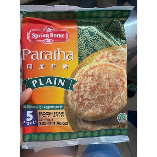 Bánh Roti Paratha Spring Home plain - bánh Rôti Ấn Độ nguyên vị đông lạnh - ăn chay được - 325g, bich 5 cái