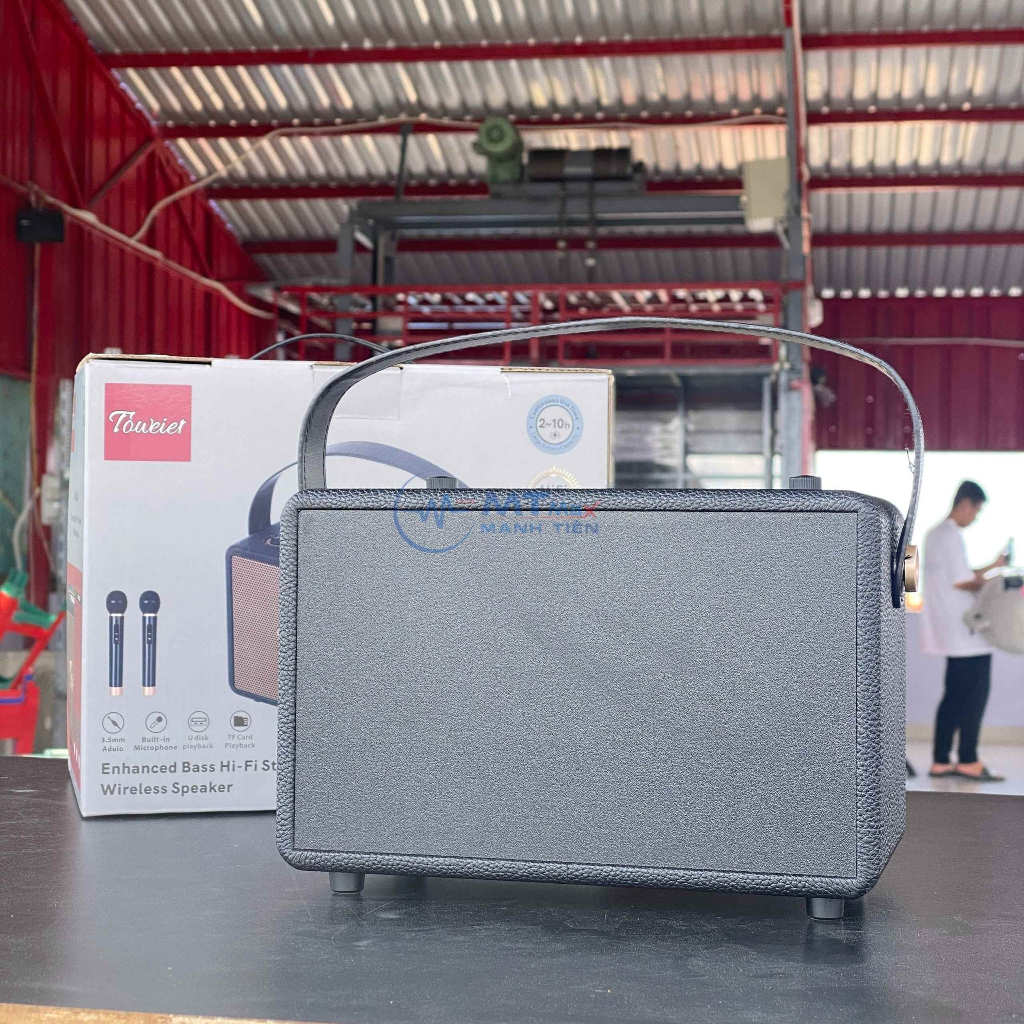Loa Bluetooth Karaoke TW328 – Loa Xách Tay Kèm 2 Micro Không Dây Sang Trọng