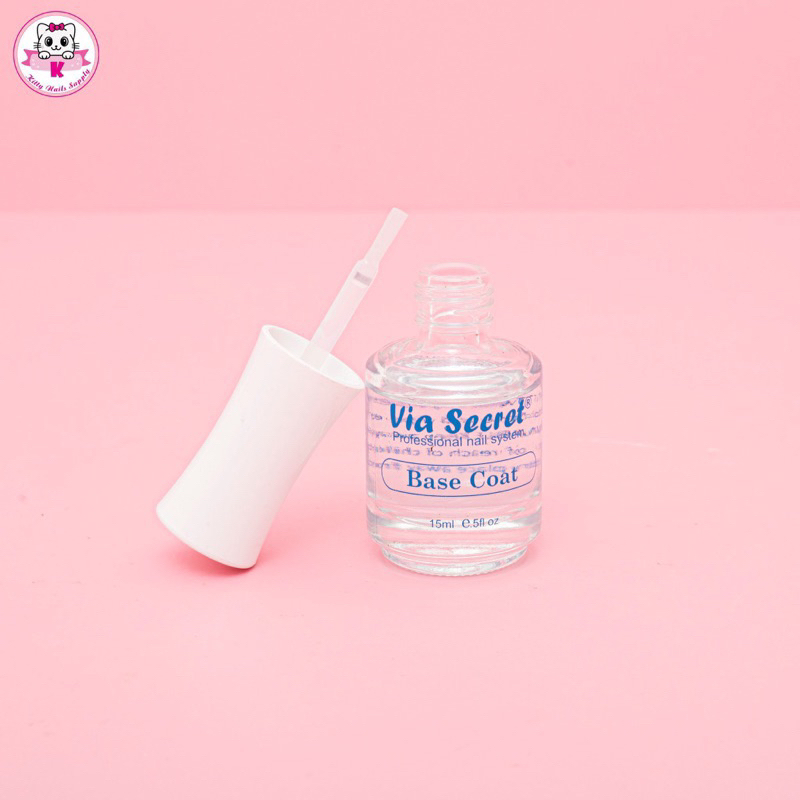 Base dưỡng sơn thường, top bóng sơn thường không lem Via Secret chính hãng Mỹ chai 15ml