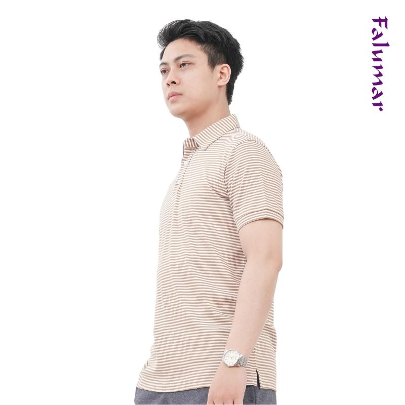 Áo Polo FALUMAR cho nam kẻ nhỏ, cổ bẻ chất vải cotton cao cấp form regular trẻ trung năng động