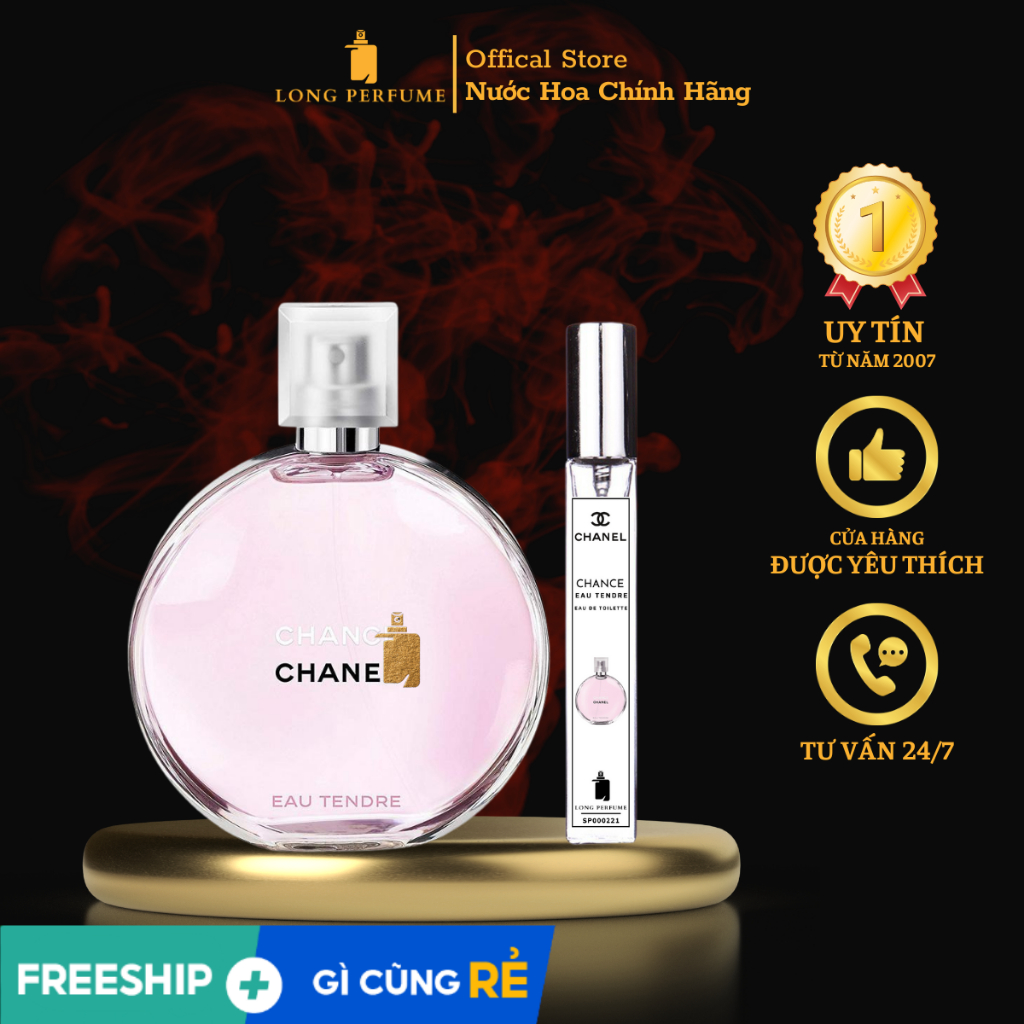 Nước Hoa Nữ 𝐂𝐡𝐚𝐧𝐥l 𝐂𝐡𝐚𝐧𝐜𝐞 𝐄𝐚𝐮 𝐓𝐞𝐧𝐝𝐫𝐞 𝐄𝐃𝐏丨𝐄𝐃𝐓 - Dung tích ᴛᴇsᴛᴇʀ 2.5ᴍʟ/10ᴍʟ丨Long Perfume.