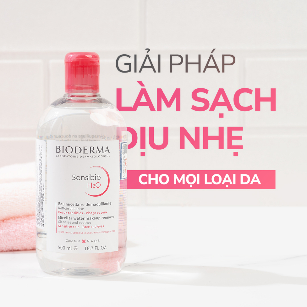 Nước Tẩy Trang Bioderma Sensibio H20 dành cho da dầu, da mụn, da hỗn hợp 500ml