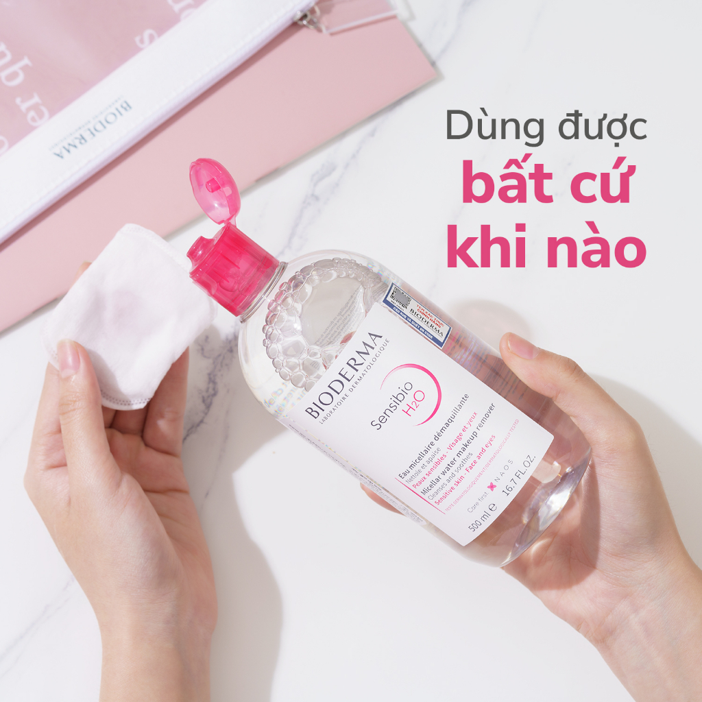 Nước Tẩy Trang Bioderma Sensibio H20 dành cho da dầu, da mụn, da hỗn hợp 500ml
