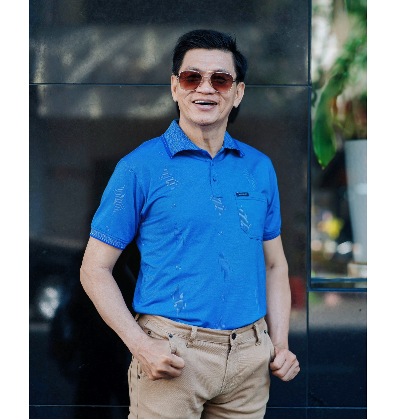 Áo thun thêu nhiều màu basic MELAN trung niên cho người lớn tuổi không xù lông vải cotton co giãn dày dặn