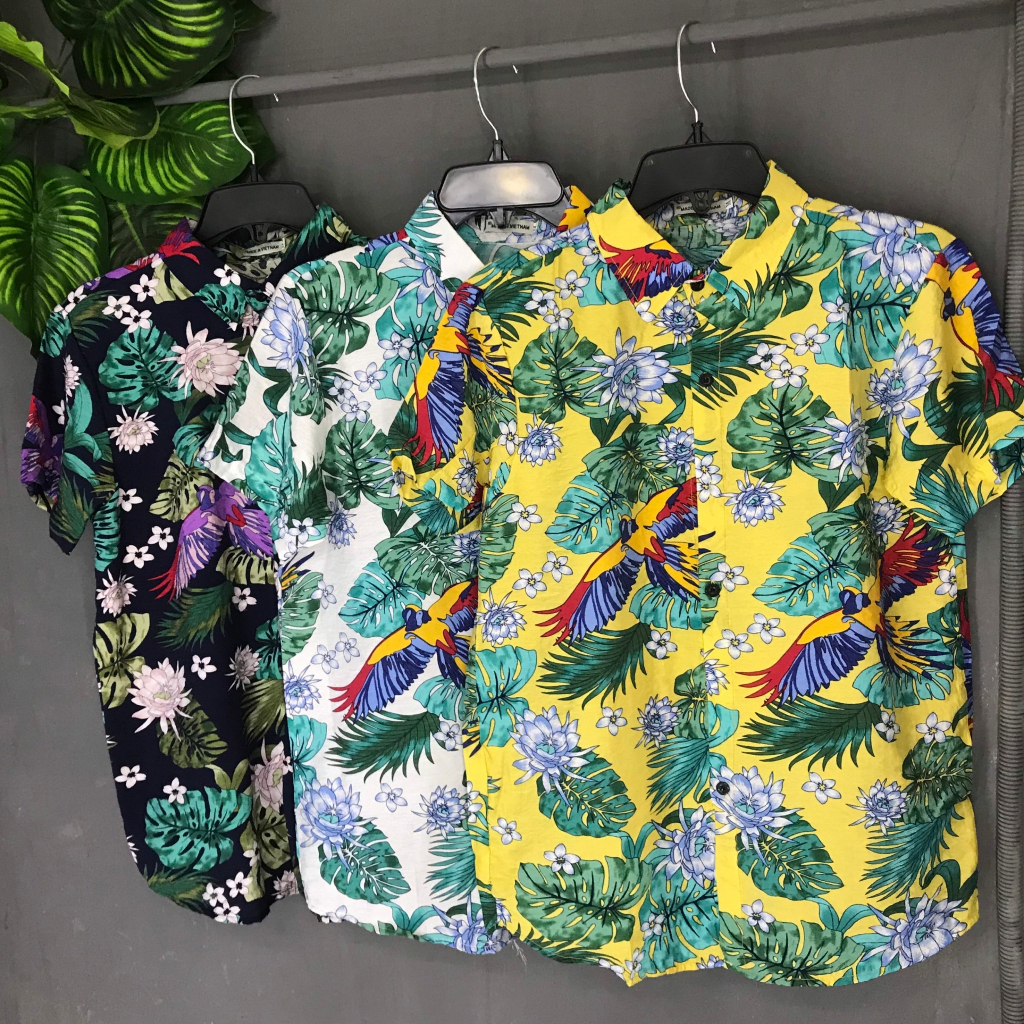 BIGSIZE 100-120KG /Áo Sơ Mi Hawaii Đi Biển Chất Đũi Cao Cấp