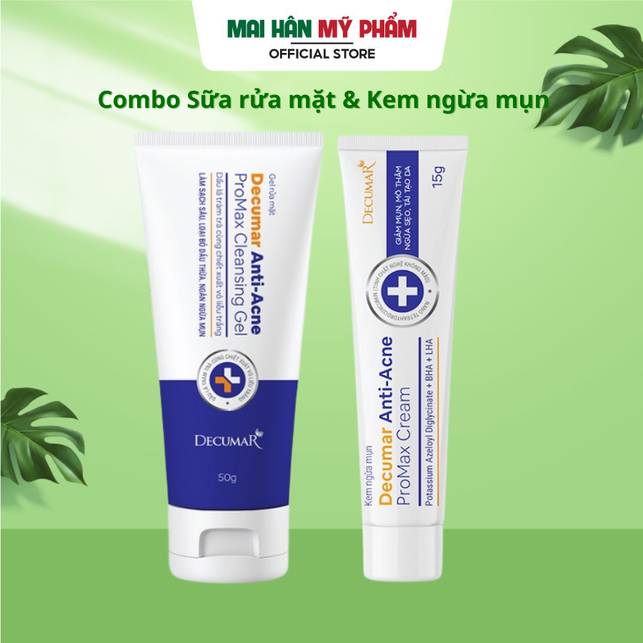 Combo Sữa rửa mặt và Kem ngừa mụn Decumar Promax