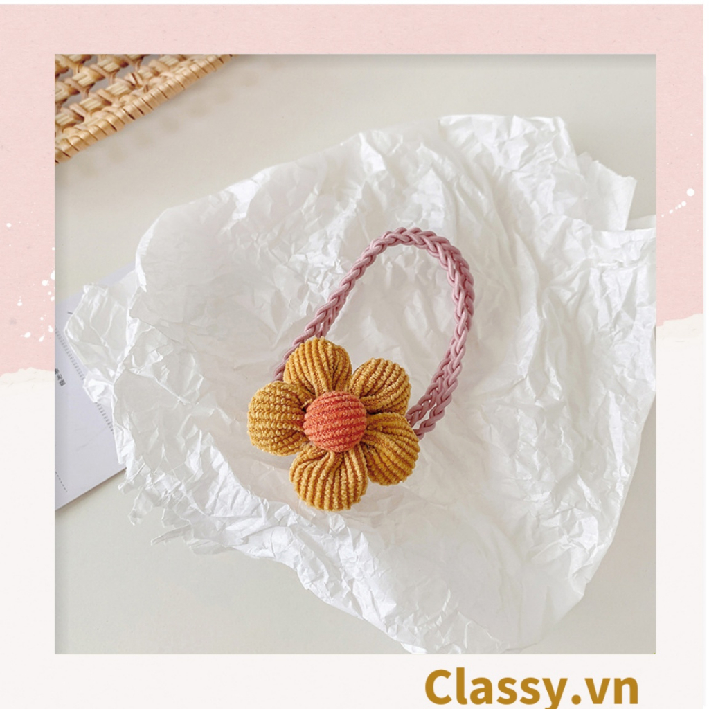 Dây cột tóc Classy hai dây hình bông hoa năm cánh nhiều màu tạo nét nữ tính cho nàng PK1399